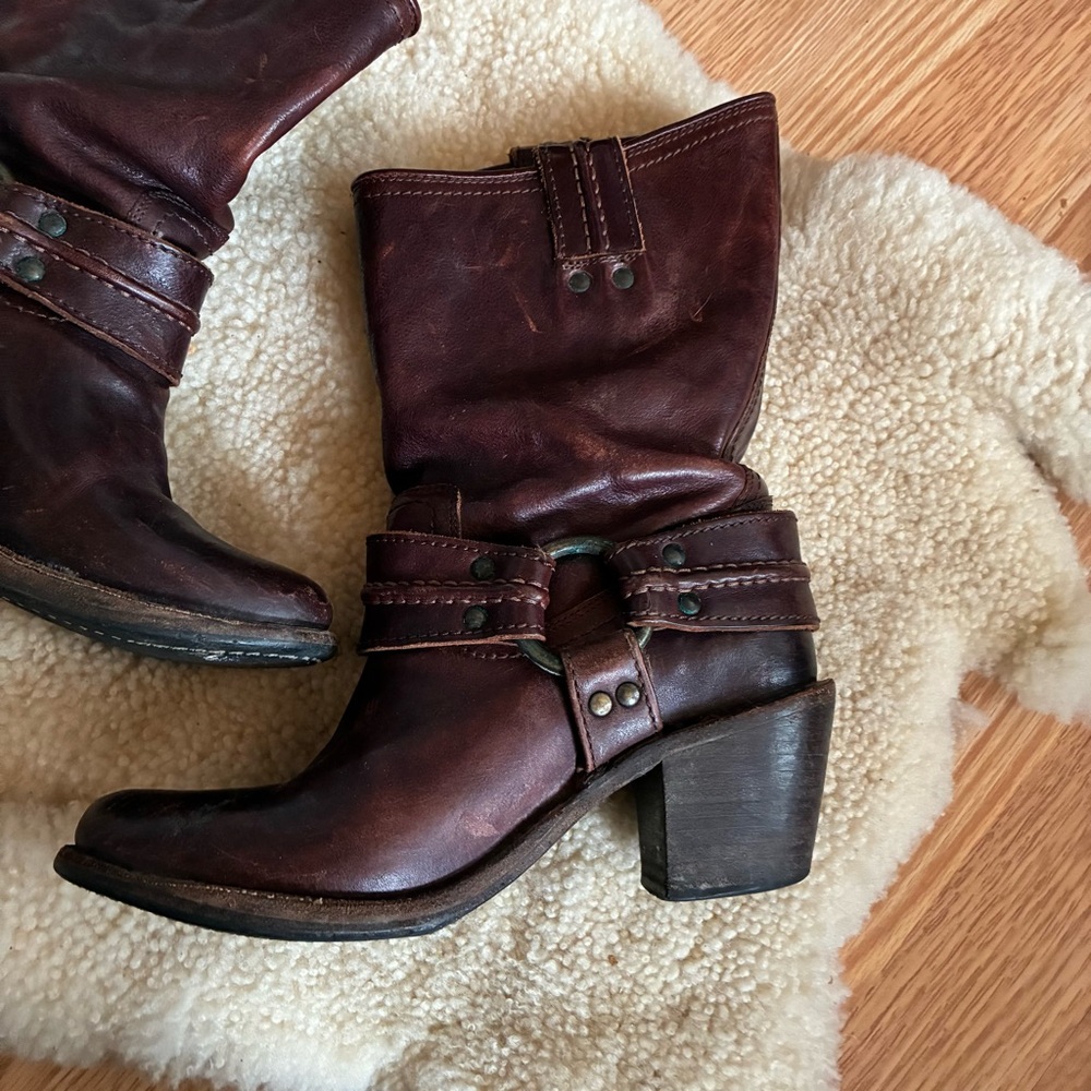 Frye Carmen Harness Short Motorcycle Boots - Picture 2 of 7